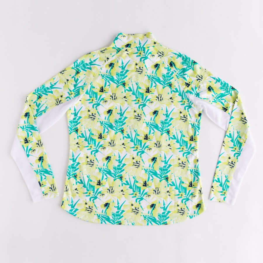 Women'S Apparel * | Floral Print Quarter Zip Pull Over Popular