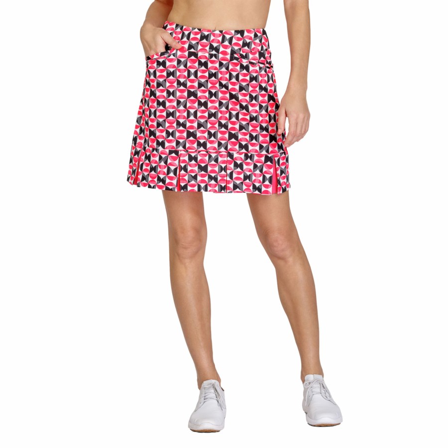 Women'S Apparel * | Pink Rendezvous: Gaia 18 Geo Pleated 18 Pull-On Skort Exclusive Design