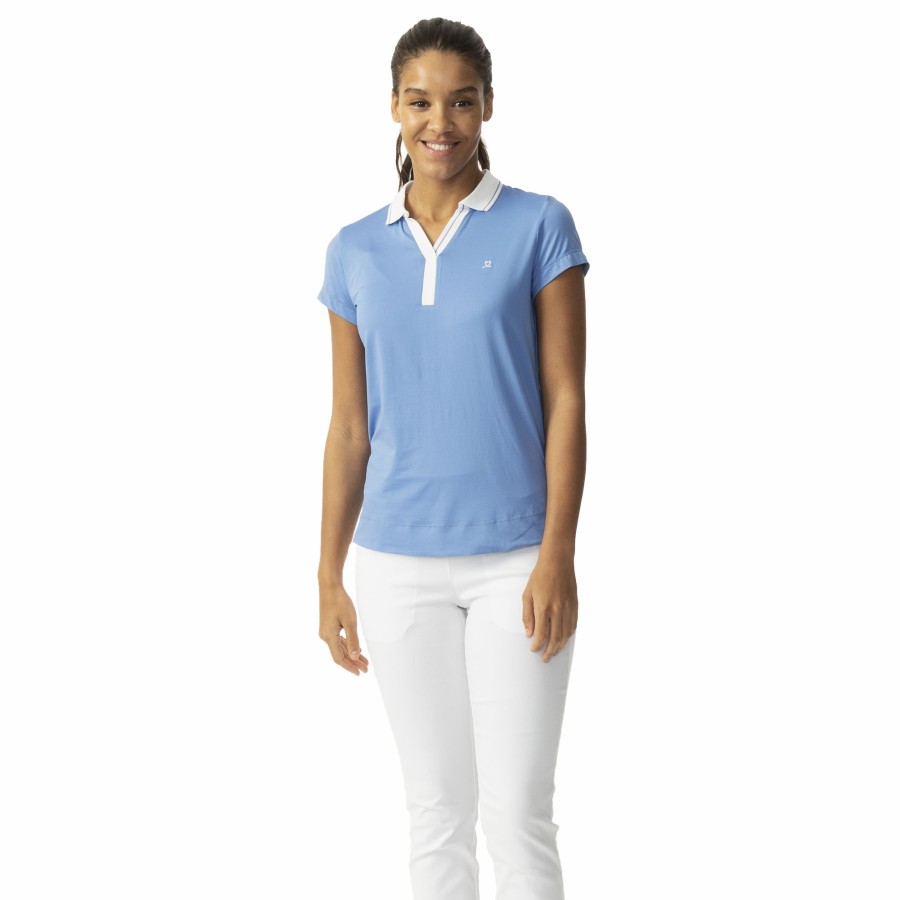 Women'S Apparel * | Sublime Dream Collection: Indra Short Sleeve Relaxed Fit Polo Best Sale