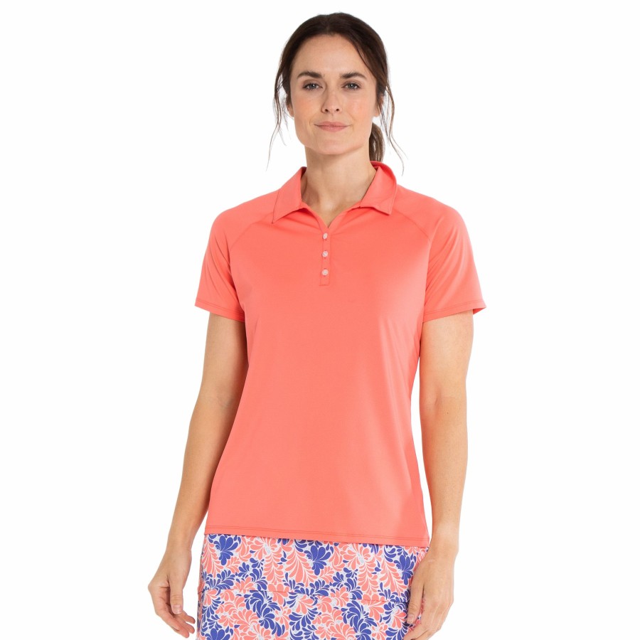 Women'S Apparel * | Poppy Run Collection: Solid Short Sleeve Polo Shirt Best Guaranteed