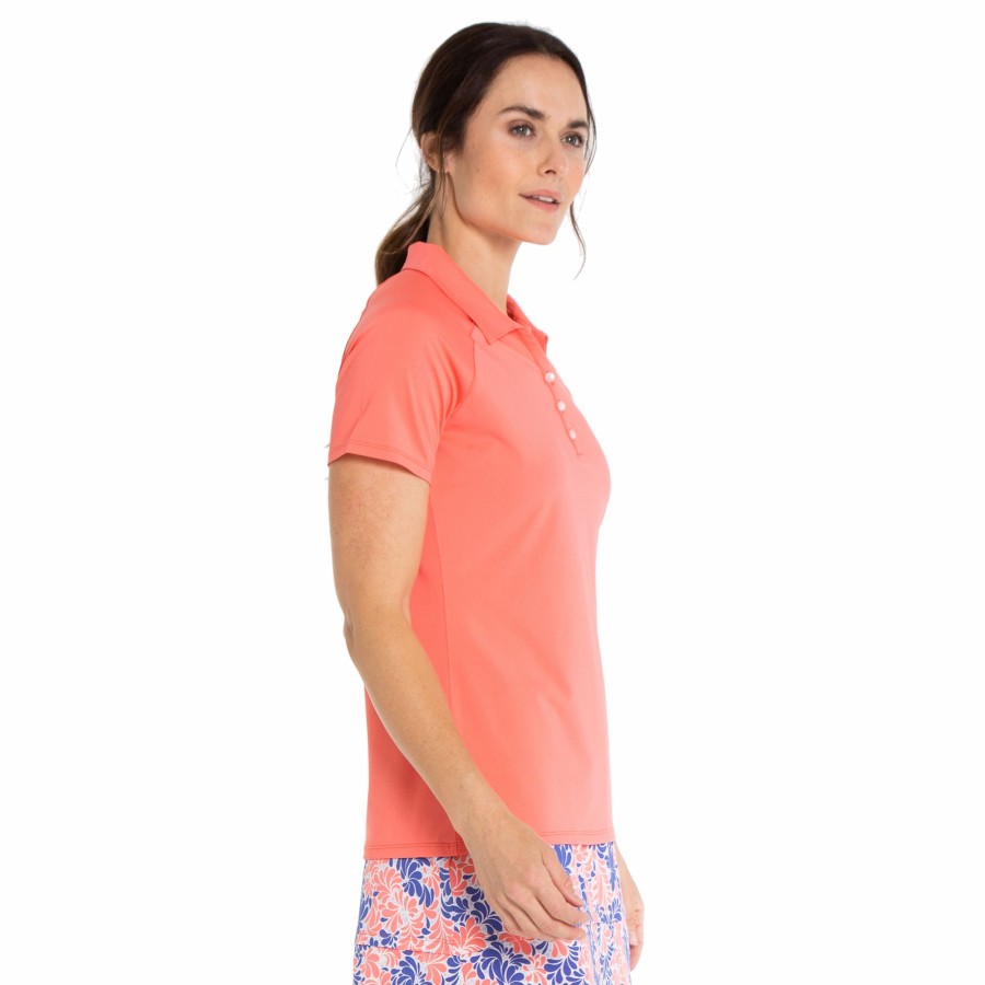 Women'S Apparel * | Poppy Run Collection: Solid Short Sleeve Polo Shirt Best Guaranteed