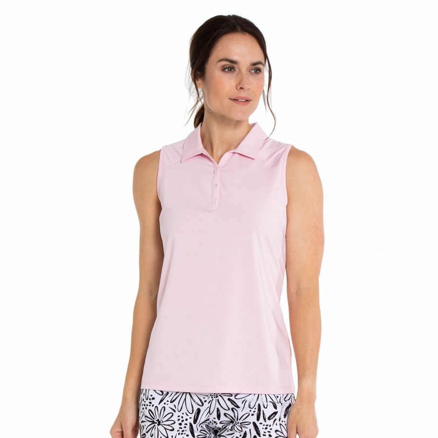 Women'S Apparel * | Dahlia Dreams Collection: Classic Sleeveless Polo Best Sale