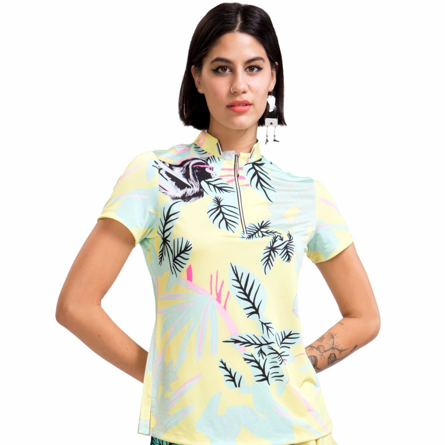 Women'S Apparel * | Venus Collection: Savannah Tropics Short Sleeve Top Exactly Discount