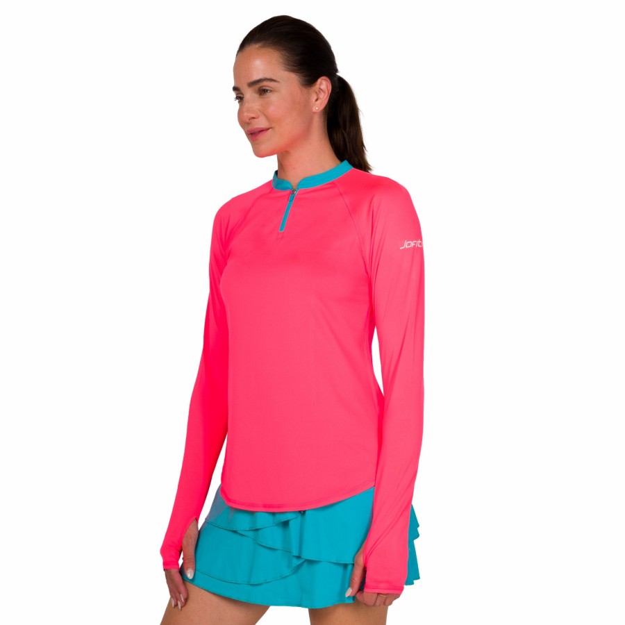 Women'S Apparel * | Mint Julep Collection: Long Sleeve Quarter Zip Crew Neck Pull Over Top Sellers