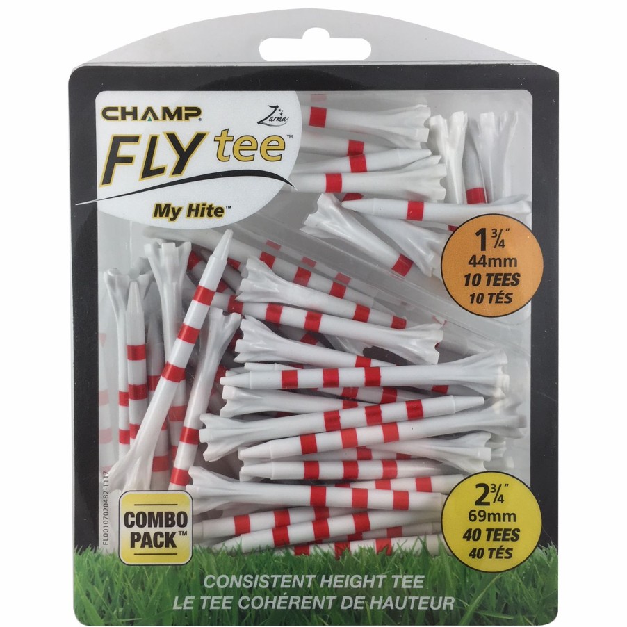 Accessories * | Champ Zarma Flytee Myhite Red 1-1/2 & 2-3/4 Tee 50-Pack Cheaper