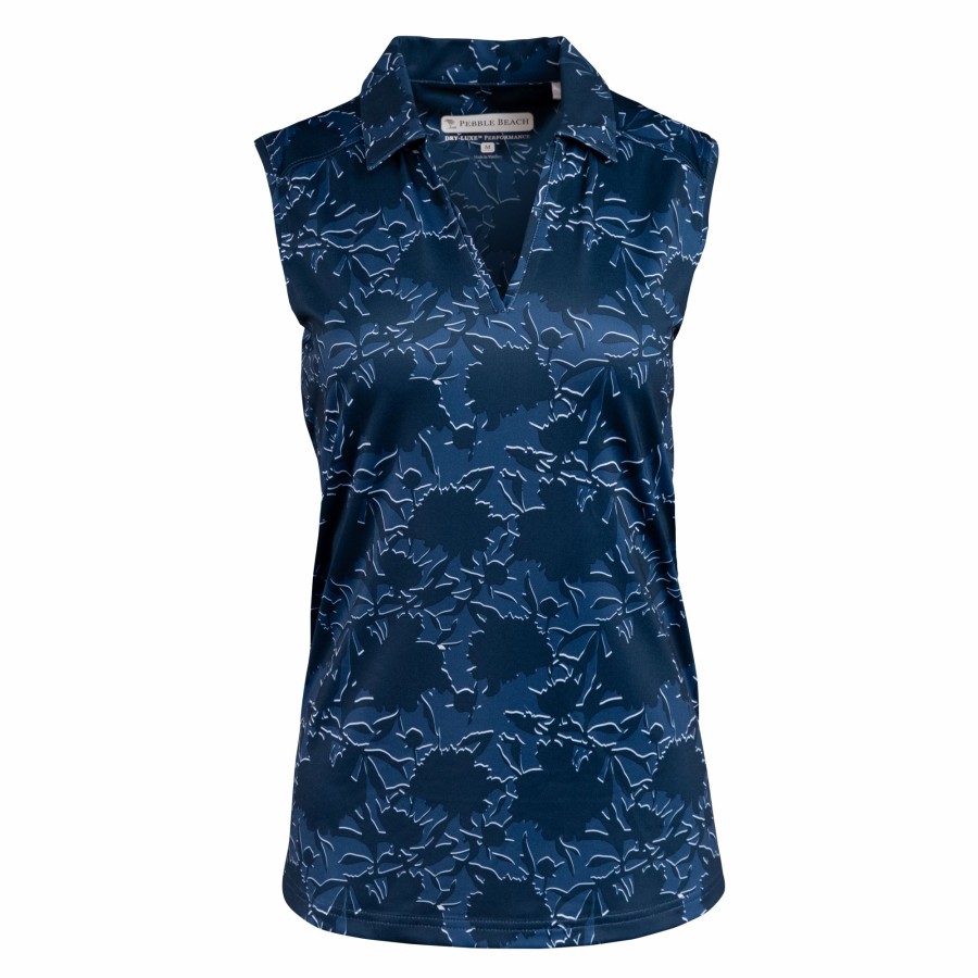 Women'S Apparel * | Floral Sleeveless Polo Shirt Sales