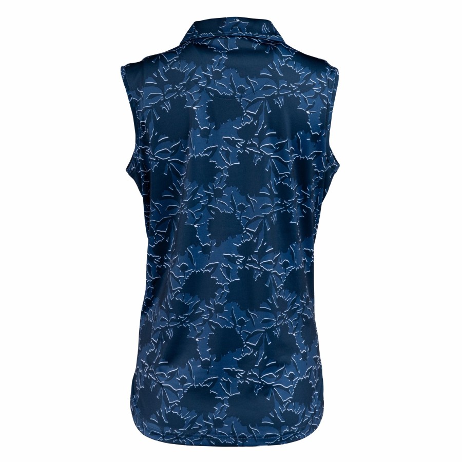 Women'S Apparel * | Floral Sleeveless Polo Shirt Sales