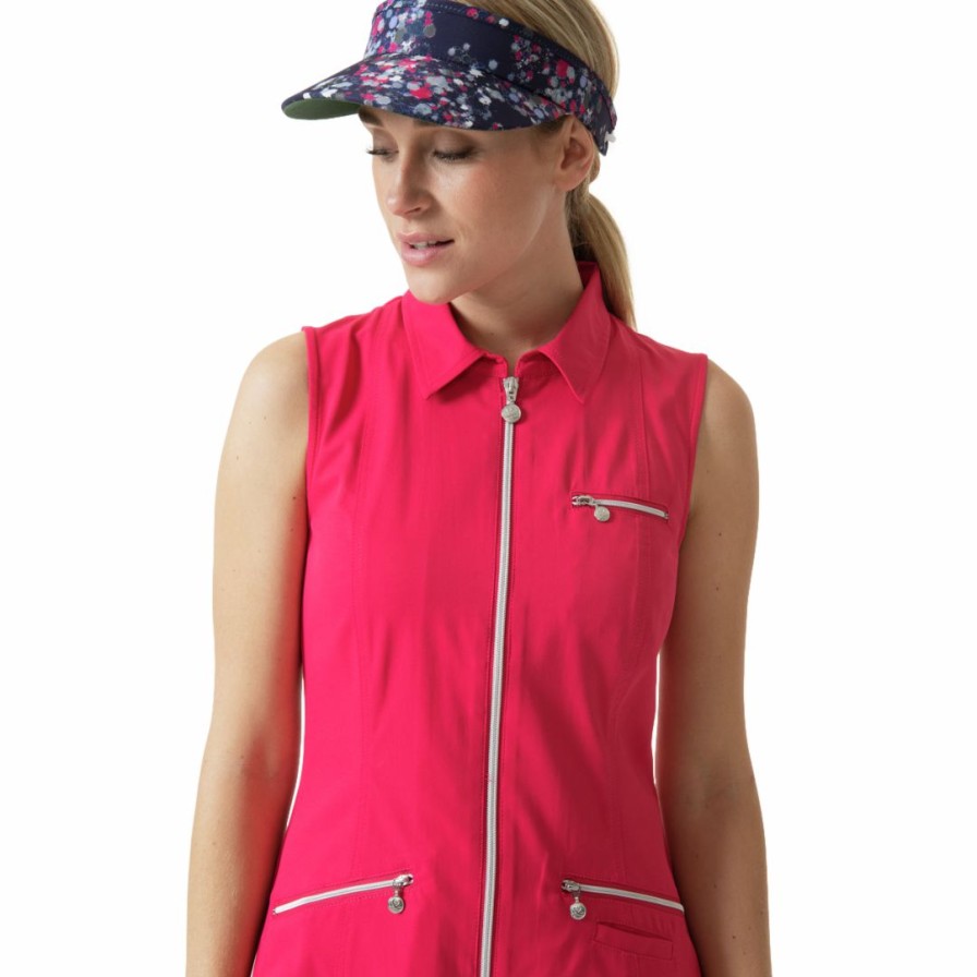 Women'S Apparel * | Sportif Dot Collection: Lyric Sleeveless Full Zip Dress Outlet