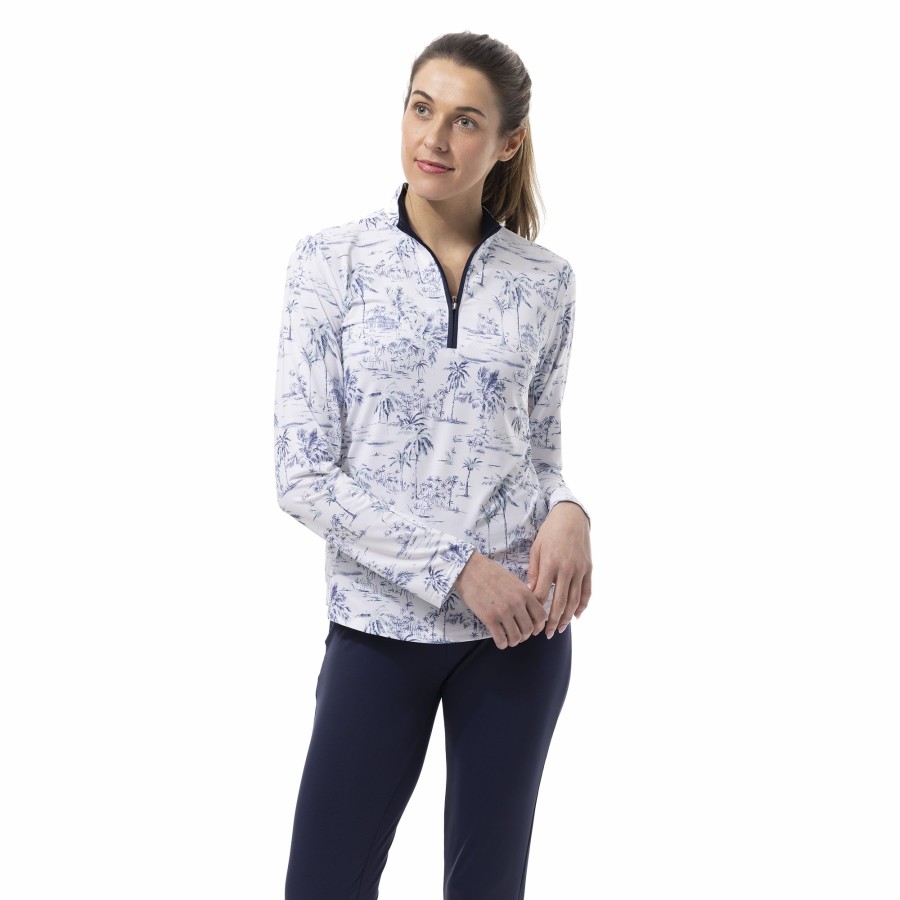 Women'S Apparel * | Solcool Paradise Quarter Zip Pullover Exclusive Design