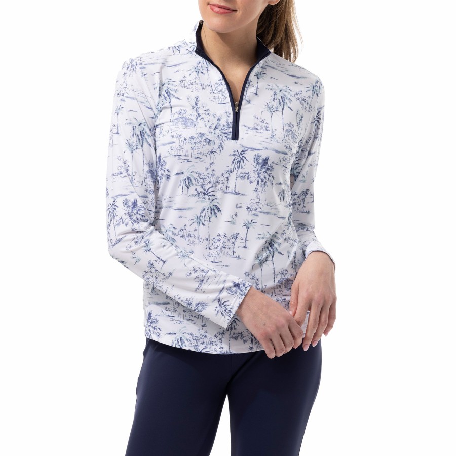 Women'S Apparel * | Solcool Paradise Quarter Zip Pullover Exclusive Design