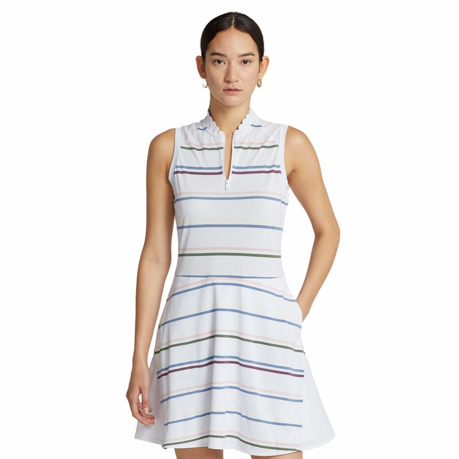 Women'S Apparel * | Striped Fit-And-Flare Sleeveless Pique Dress Exclusive Design