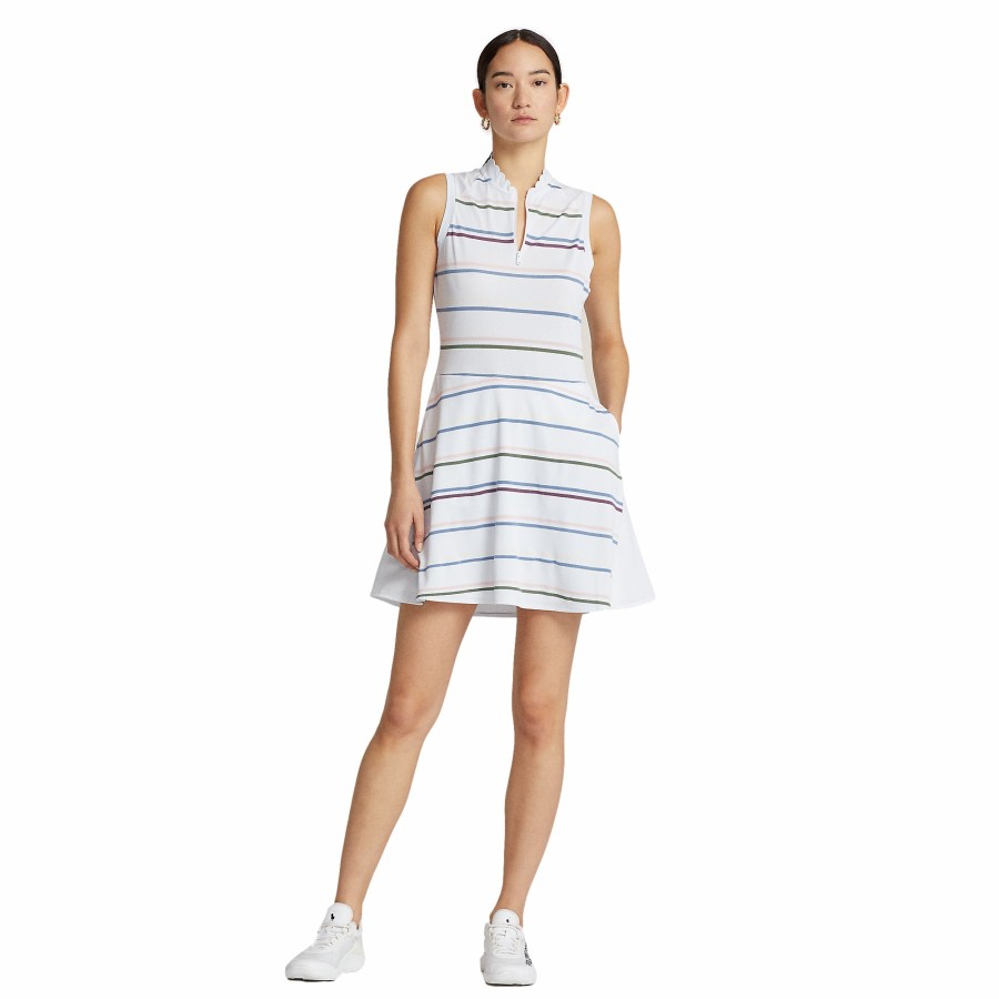 Women'S Apparel * | Striped Fit-And-Flare Sleeveless Pique Dress Exclusive Design