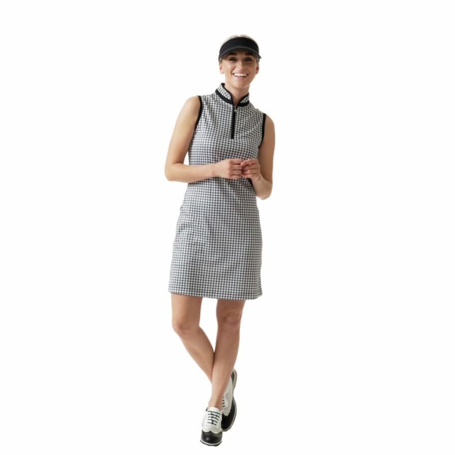 Women'S Apparel * | Irregular Check Collection: Fay Houndstooth Sleeveless Dress Clearance Sale