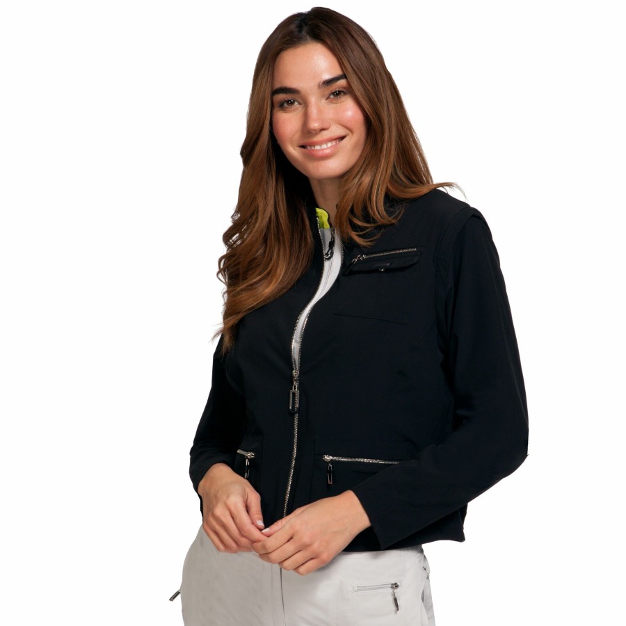 Women'S Apparel * | Oasis Collection: Airwear Removeable Sleeve Full Zip Jacket Good Quality