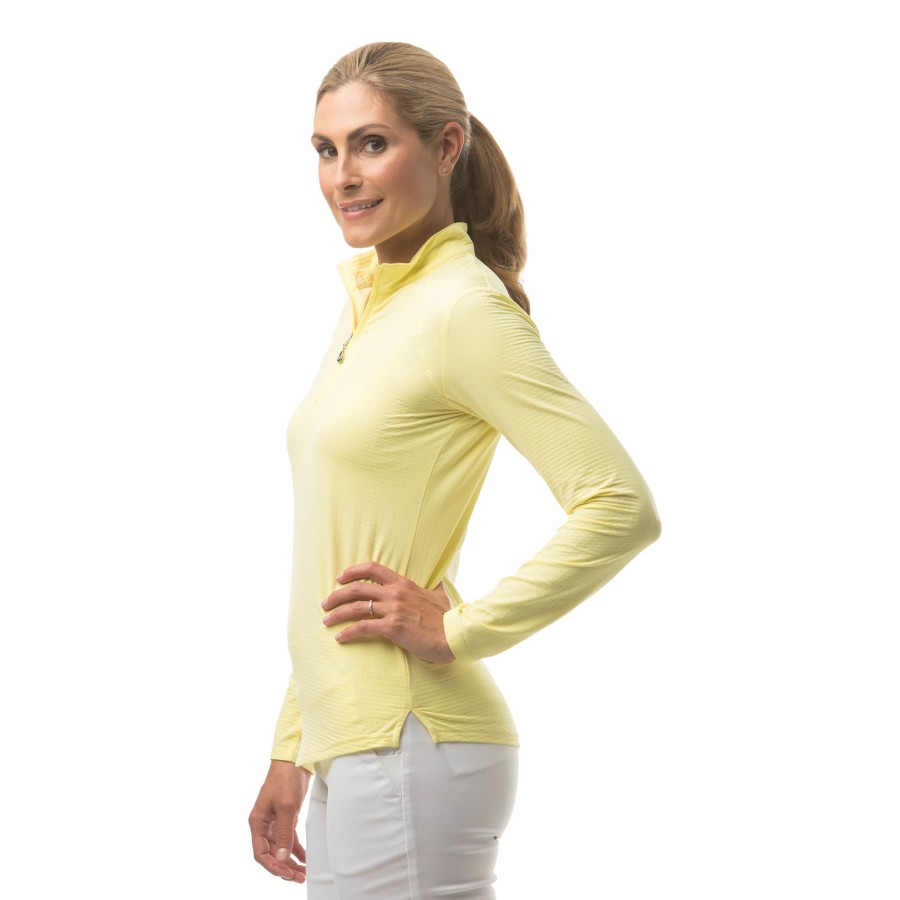 Women'S Apparel * | Soltek Long Sleeve Solid Zip Mock Pull Over Good Quality