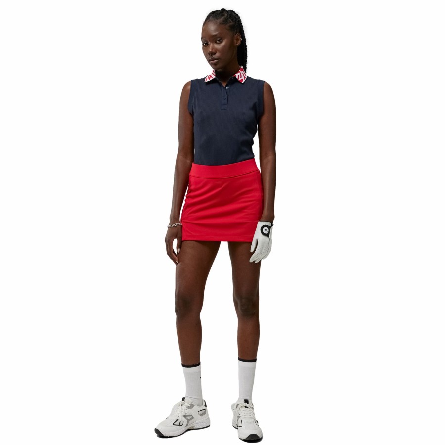 Women'S Apparel * | Lale Contrast Jacquard Sleeveless Polo Shirt Good Quality