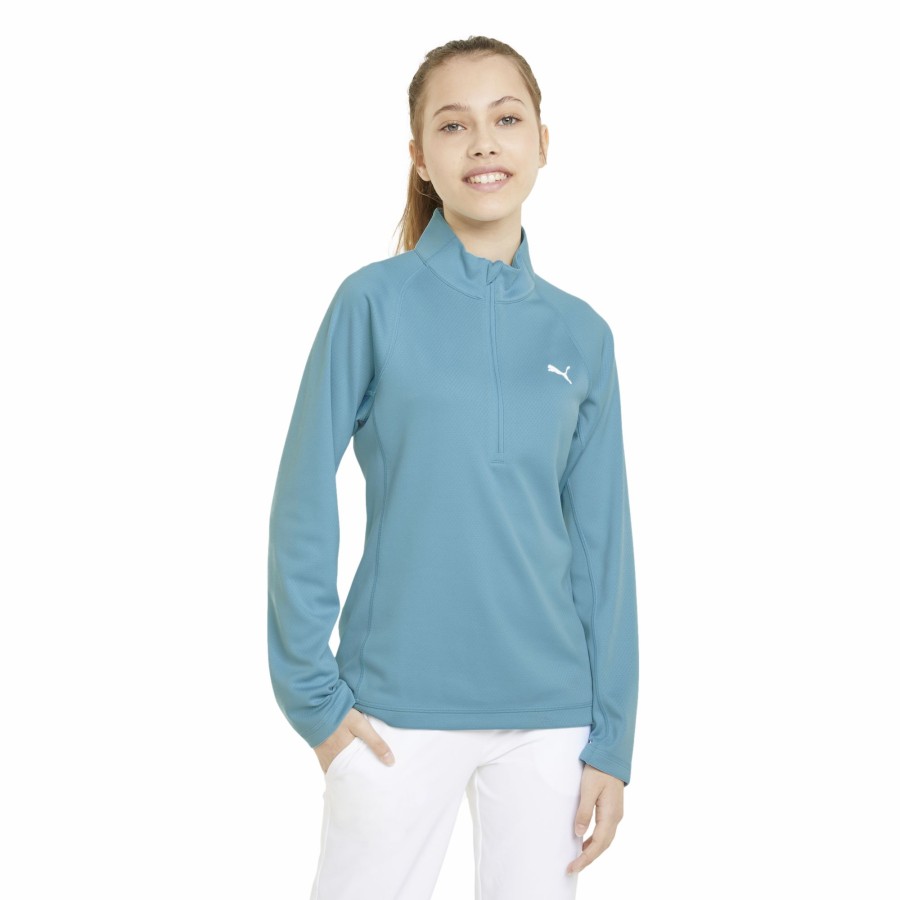 Women'S Apparel * | Girls Solid Quarter Zip Pull Over Best Guaranteed