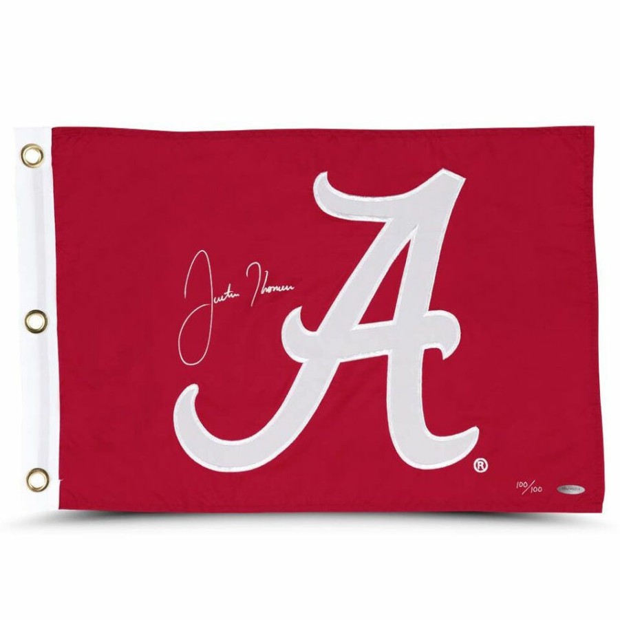 Accessories * | Justin Thomas Autographed University Of Alabama Pin Flag Best Price