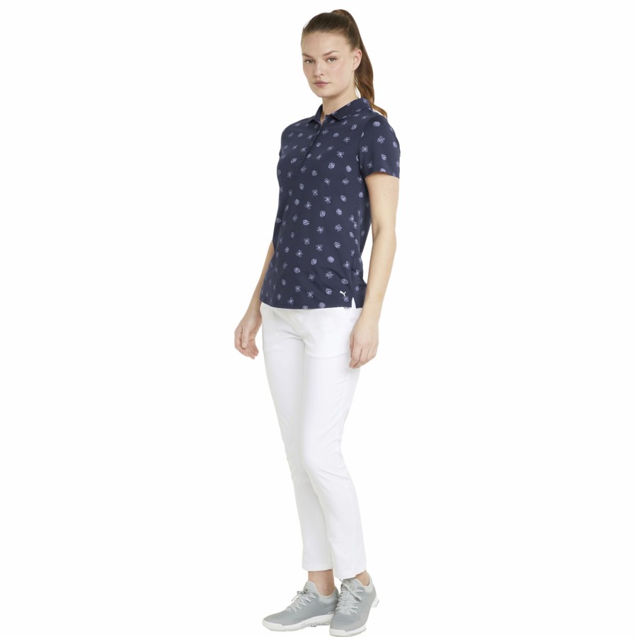 Women'S Apparel * | Cloudspun Ditsy Floral Print Short Sleeve Polo Shop New