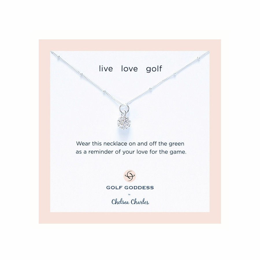 Women'S Apparel * | Cc Sport Silver Golf Ball Charm Necklace For Little Girls & Tweens Sales