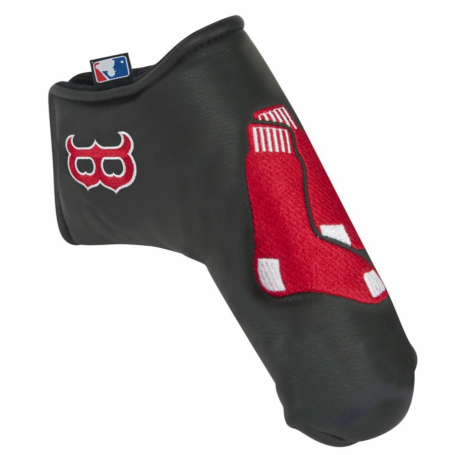 Accessories * | Team Effort Boston Red Sox Black Blade Putter Cover Good Quality