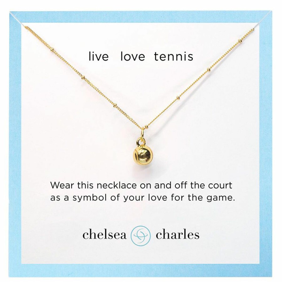 Women'S Apparel * | Gold Tennis Charm Necklace Popular