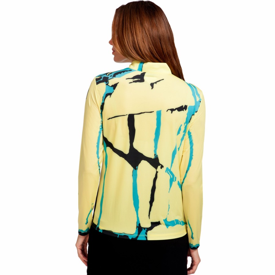 Women'S Apparel * | Sunsense Maze Scribble Print 1/4 Zip Pull Over Clearance Sale