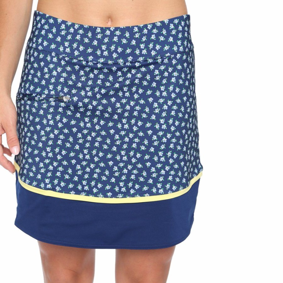 Women'S Apparel * | Sabrina Collection: Contrast Banded Ditsy Floral 16.5 Skort Cheaper