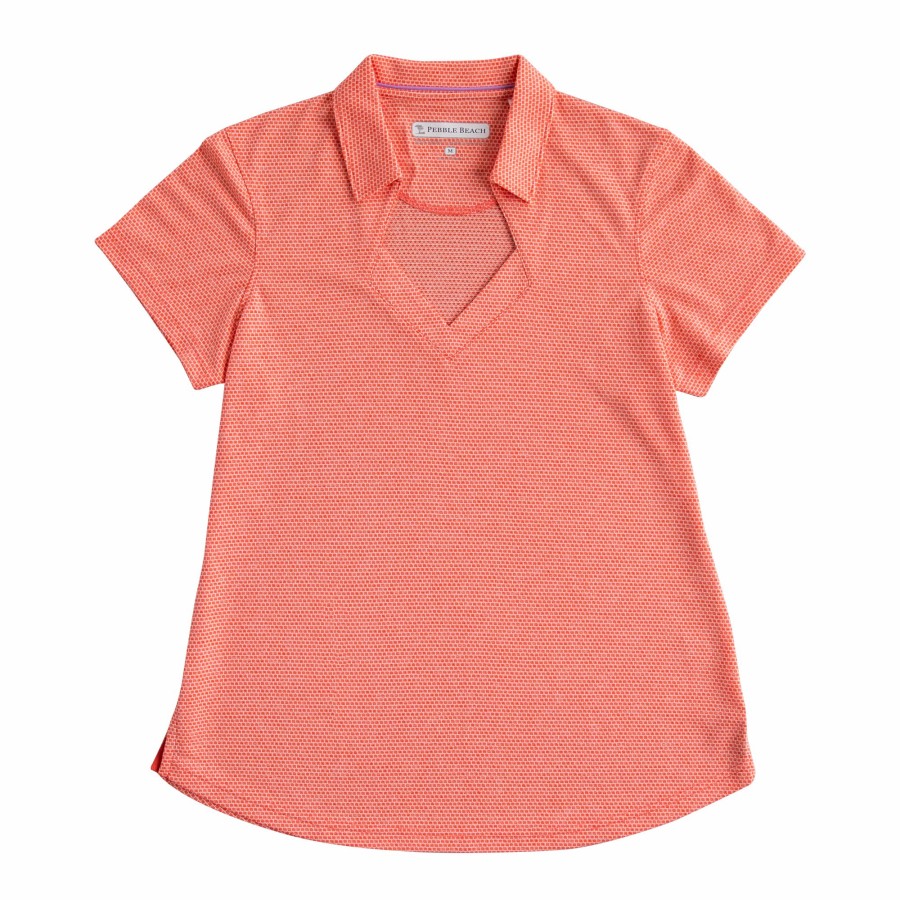 Women'S Apparel * | Jacquard Firelight Short Sleeve Polo Shirt Popular