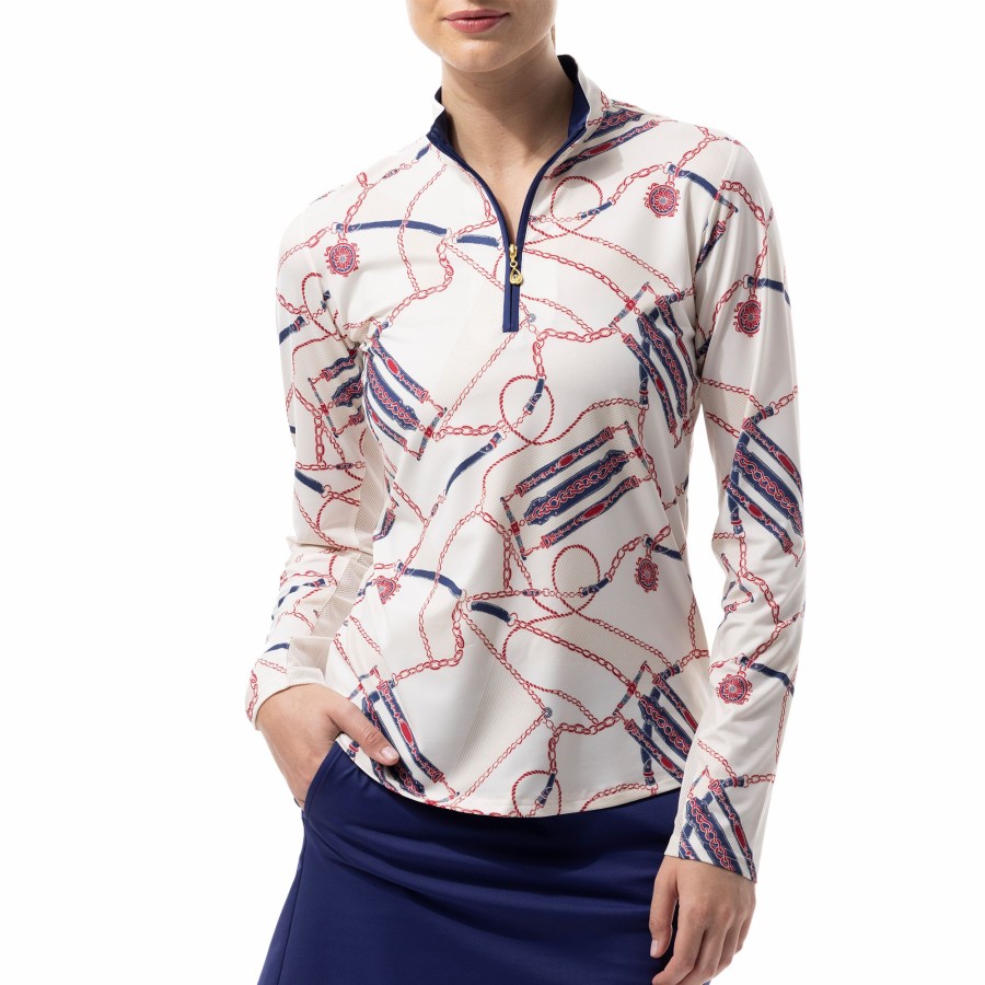 Women'S Apparel * | Solcool Touch Of Class Quarter Zip Pullover Exactly Discount