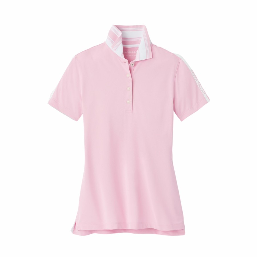 Women'S Apparel * | Hicks Stripe Collar Short Sleeve Sport Polo Special