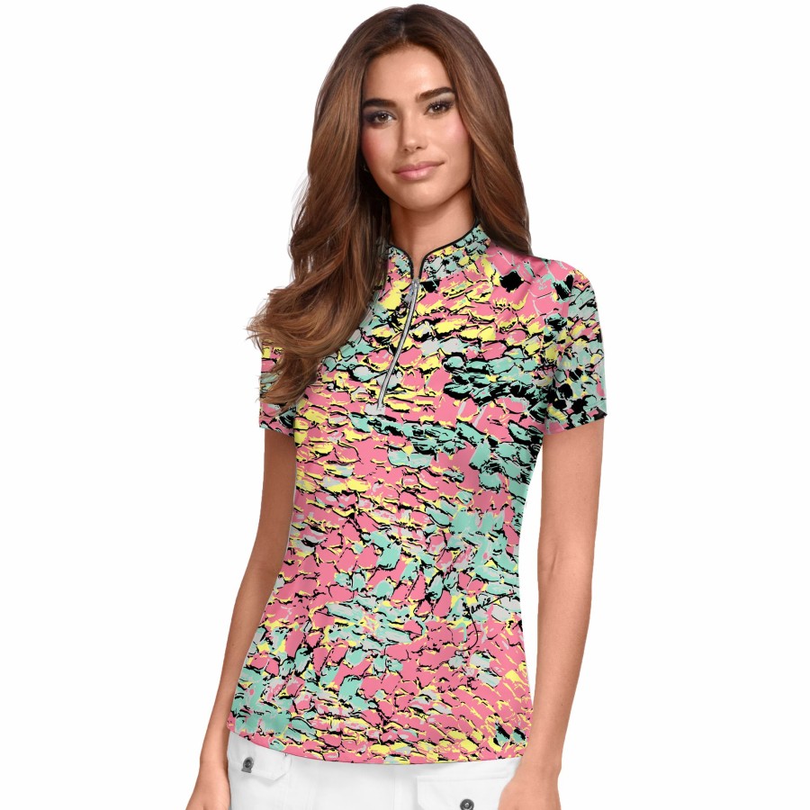 Women'S Apparel * | Angel Collection: Kiku Animal Print Short Sleeve Top Best Price